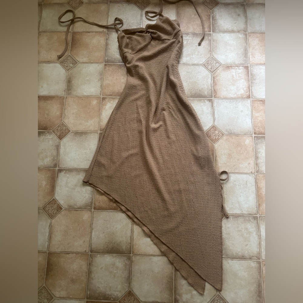 Elegant Tan Maxi Dress